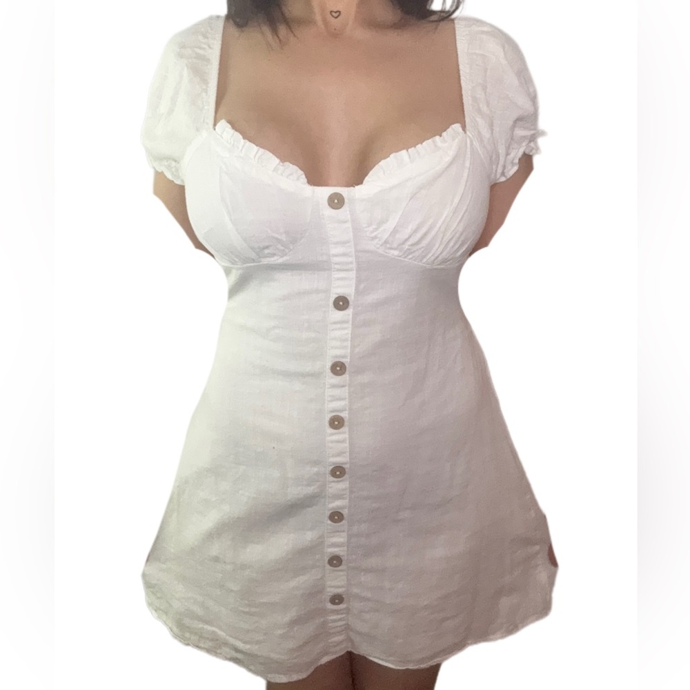 SHEIN White Button-Front Mini Dress
